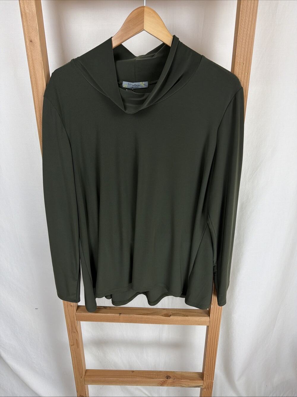 NWT Chalet Olive Green Alex Top Mock Turtleneck #0836 XL MADE USA